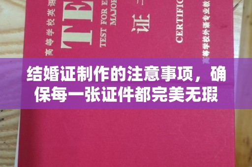 亳州结婚证制作的注意事项，确保每一张证件都完美无瑕